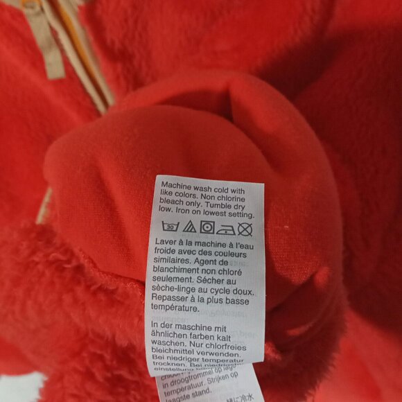 *SOLD* J Crew Fleece Jacket Womens L Orange Tan Full Zip Sherpa Superplush Soft - Picture 5 of 8